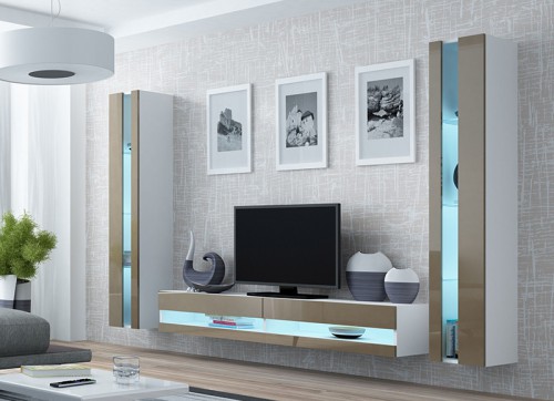 Вітальня VIGO NEW CAMA білий / латте глянець